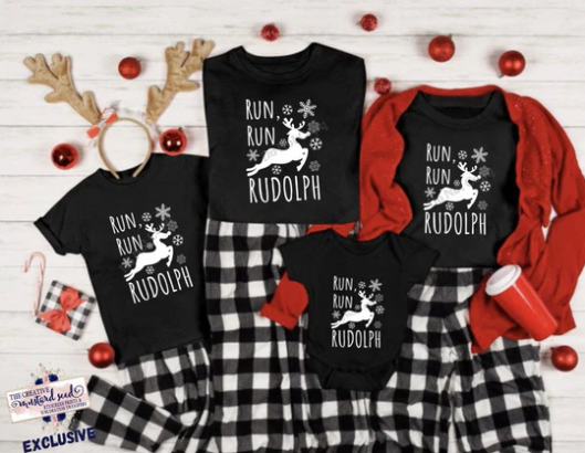 Run Run Rudolph RTS Screen Print Transfer Family Set