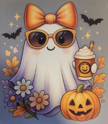Halloween Ghost holding Latte HT