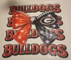 UGA Bulldogs with a Bow - G logo on the Bow Heat Transfer