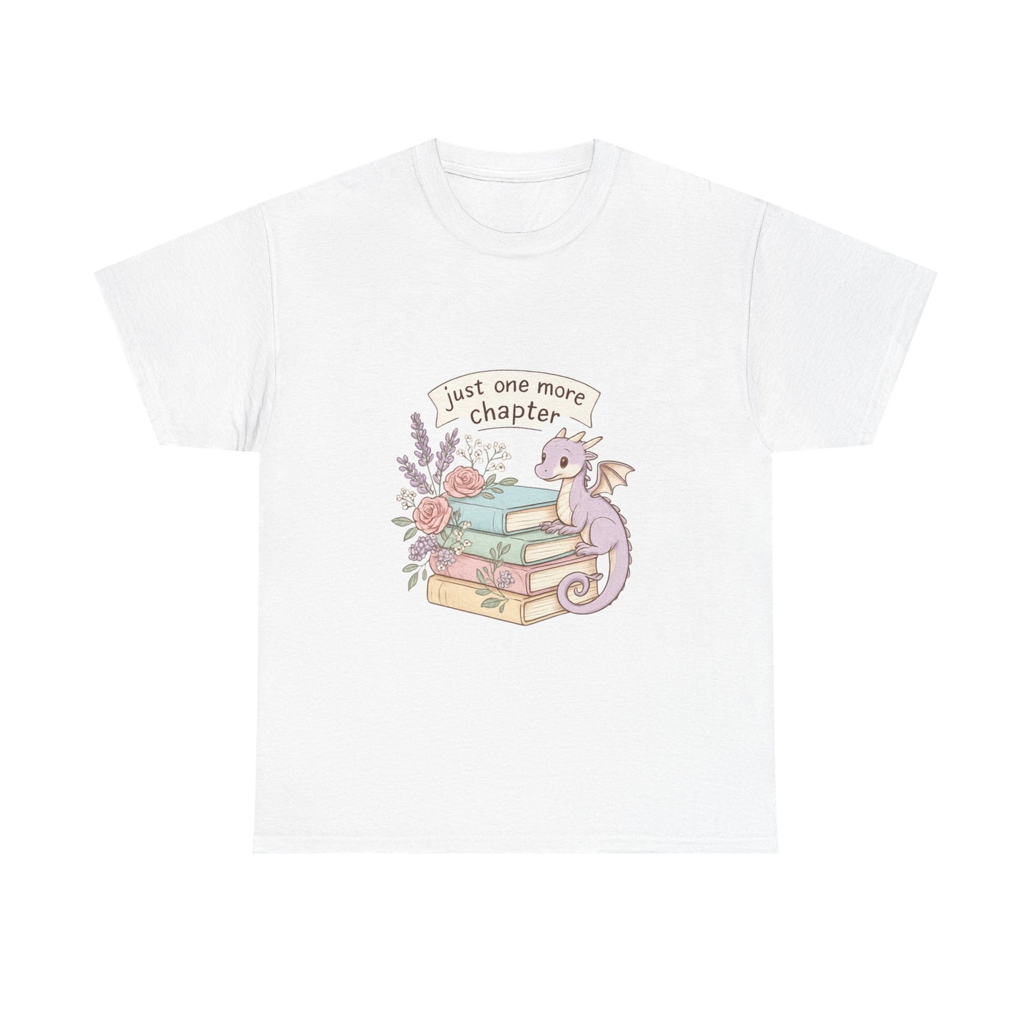 Dreamy Dragon Book Lover Tee, Just One More Chapter Shirt for Readers, Gift for Bookworm, Cozy Casual Wear, Perfect for Book Club