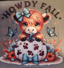 Howdy Fall w/Highland Cow HT