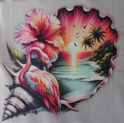 Shell with Beach Scene Heat Transfer