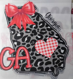 Leopard Print GA State Heat Transfer