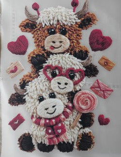 Highland Cows Valentines Heat Transfer