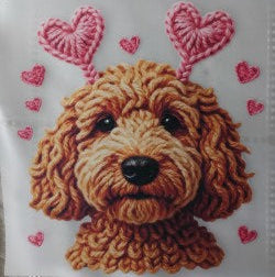 Dog with Valentine Headband Heat Transfer