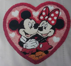 Yarnlike Heart with Mickey and Minnie Heat Transfer