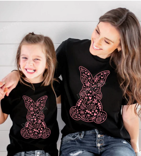 Easter Bunny Topography Dusty Rose Youth/Adult