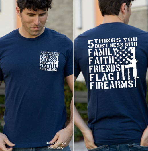 Family, Faith & Friends RTS Screen Print Transfers Pocket / Adult