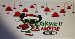 Stitch Grinch Mode On UV DTF Transfer