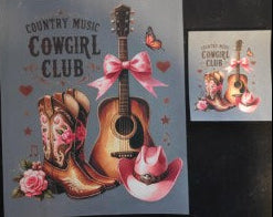 Country Music Cowgirl Club Transfer with Pocket