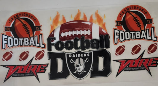 Football UV DTF Transfers 16oz Cup Wrap