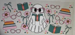 Ghost with Books UV DTF Transfer
