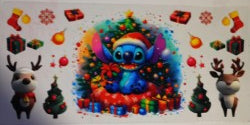 Stitch Christmas UV DTF Transfer