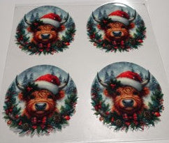 Highland Cow Ornament UVDTF Wrap