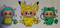 Labubu Pokemon UV DTF Transfer
