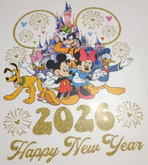 Disney 2026 Happy New Year Heat Transfer