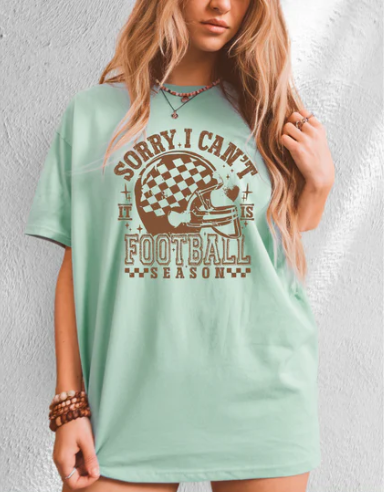 Sorry I Can't Football Season - Single Color Screen Print