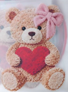 Yarn bear holding a heart Kids size Heat Transfer
