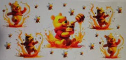 Winnie the Pooh with honey stick UV DTF Transfer