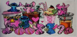 Stitch & Angel with Drink UV DTV Transfer