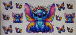 Stitch with Butterflies UV DTF Transfer