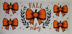 Fall Vibes Bow UV DTF Transfer