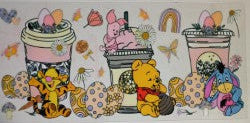 Winnie the Pooh with Eggs and Drinks UV DTF Transfer