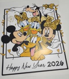 Disney Happy New Year 2026 Heat Transfer