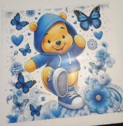 Winnie the Pooh with Butterflies Heat Transfer