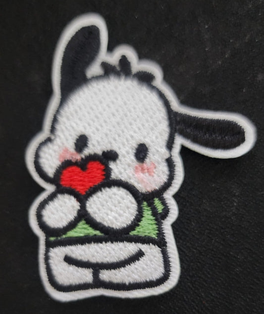 Pochacco with Heart Iron On Patch