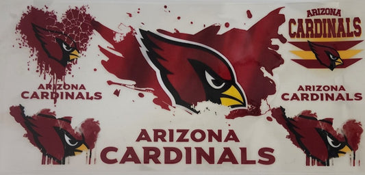 AZ Cardinals UV DTF Transfers 16oz Cup Wrap