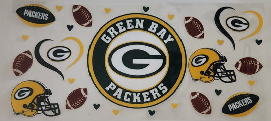 Green Bay Packers UV DTF Transfers 16oz Cup Wrap