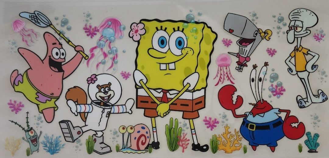 Spongebob UV DTF Transfers 16oz Cup Wrap
