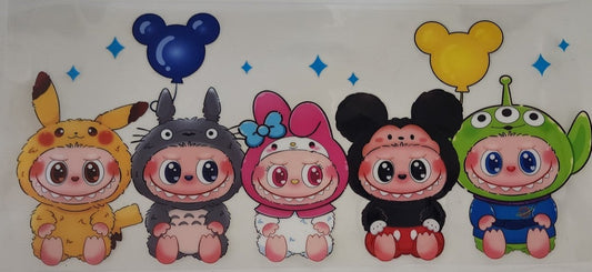 Labubu Disney UV DTF Transfers 16oz Cup Wrap
