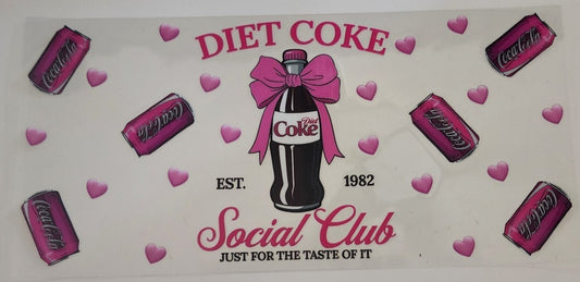 Diet Coke Social Club UV DTF Transfers 16oz Cup Wrap