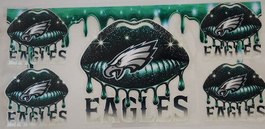 Eagles Lips UV DTF Transfers 16oz Cup Wrap