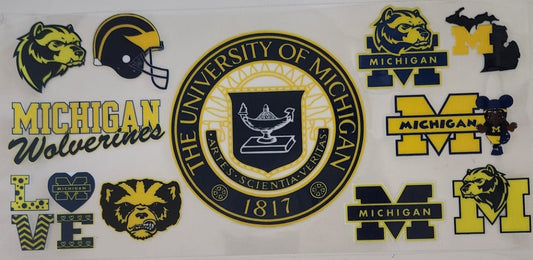 University of Michigan UV DTF Transfers 16oz Cup Wrap