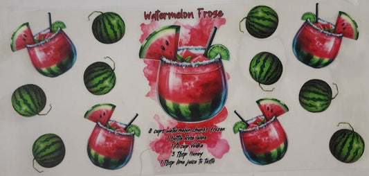 Watermelon Frose UV DTF Transfers 16oz Cup Wrap