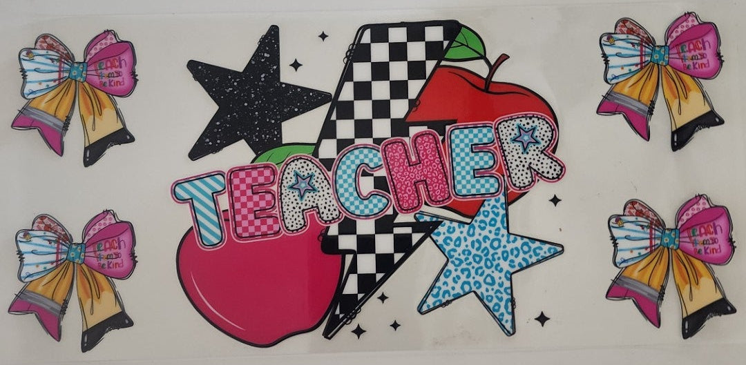 Teacher UV DTR Transfers 16oz Cup Wrap