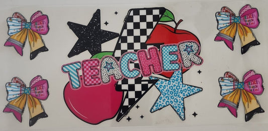 Teacher UV DTR Transfers 16oz Cup Wrap