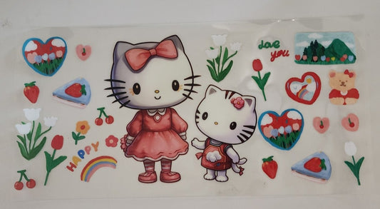 Hello Kitty UV DTF Transfers 16oz Cup Wraps