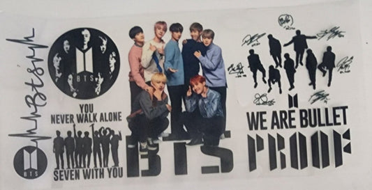 We are Bulletproof BTS UV DTF Transfers 16oz Cup Wrap