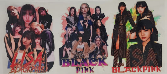 Black Pink UV DTF Transfers 16oz Cup Wrap