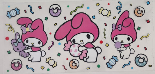 My Melody UV DTF Transfers 16oz Cup Wrap