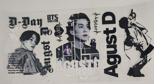 Agust D - D Day UV DTF Transfers 16oz Cup Wrap