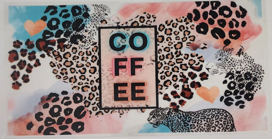 Coffee Leopard UV DTF Transfers 16oz Cup Wrap
