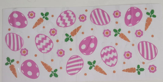 Easter Egg & Carrots UV DTF Transfers 16oz Cup Wrap