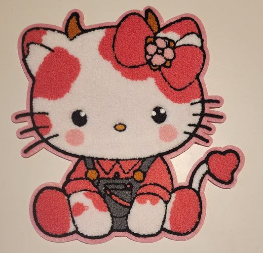 Hello Kitty Pink Cow Patch Iron On Patch
